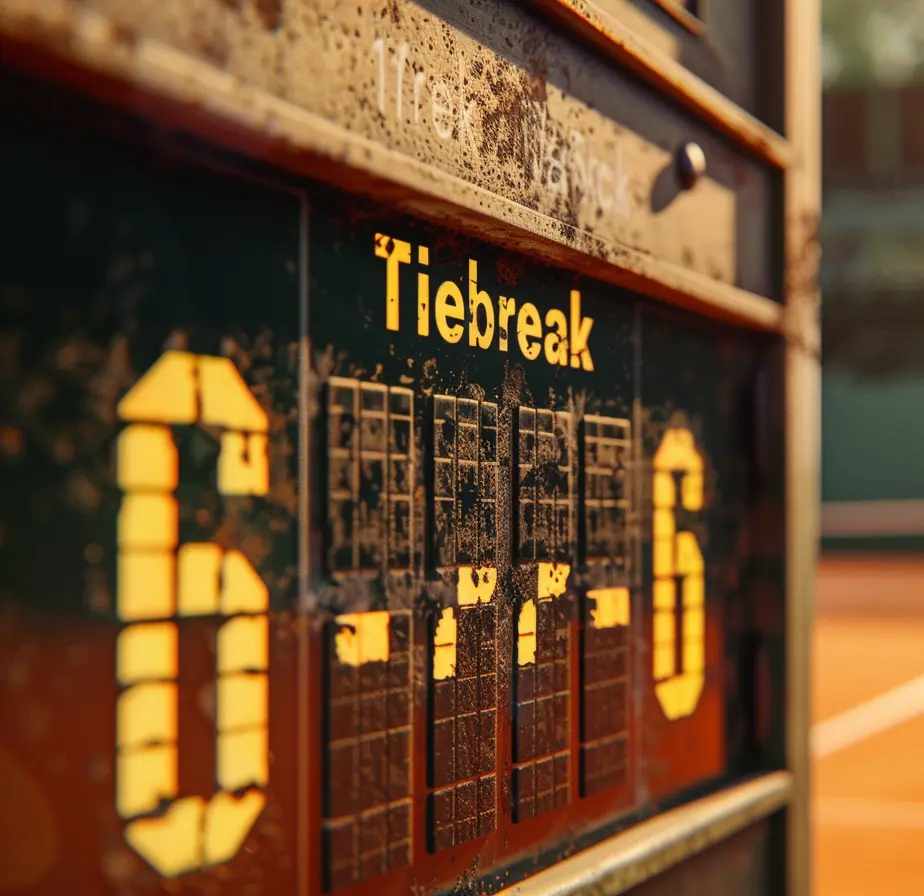 tennis tiebreak scoreboard showing 6-6