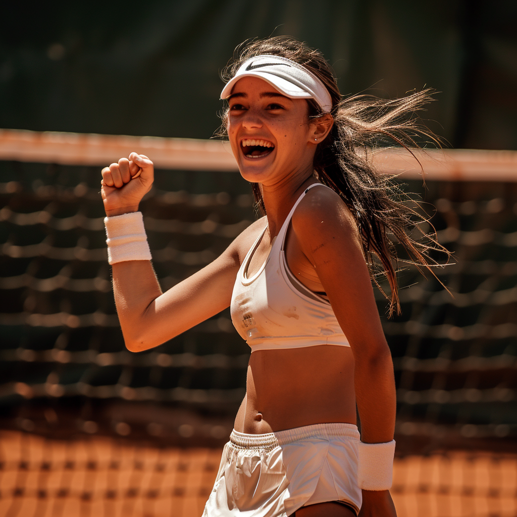 A tennis player, young girl